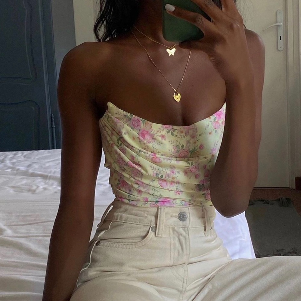 COPY - House of CB Vivienne Lemon Floral Corset